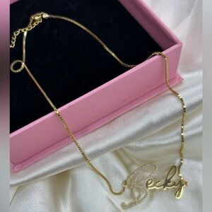 Sterling Silver (925) Custom Name Becky in Gold tone Necklace 18”